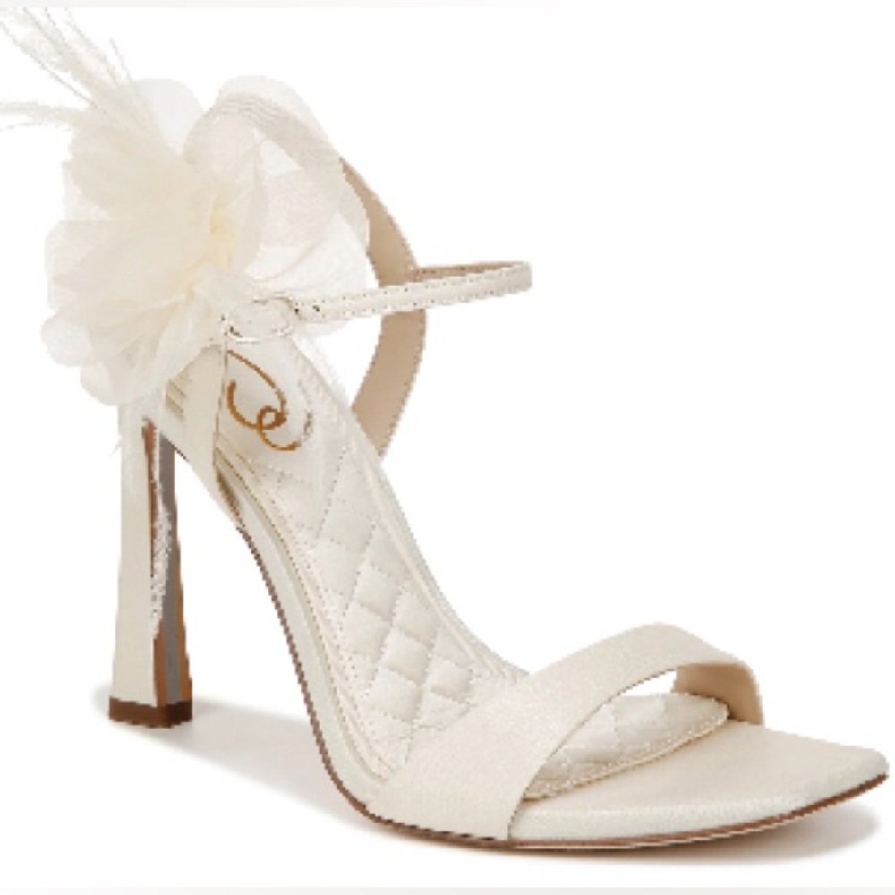NIB Sam Edelman Leana Ankle Strap Sandal size 10 Pearl Ivory